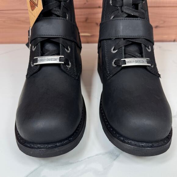 Harley Davidson Ranger Combat Boots Black Leather Zip Buckle Mens size US 8 M - Picture 13 of 15